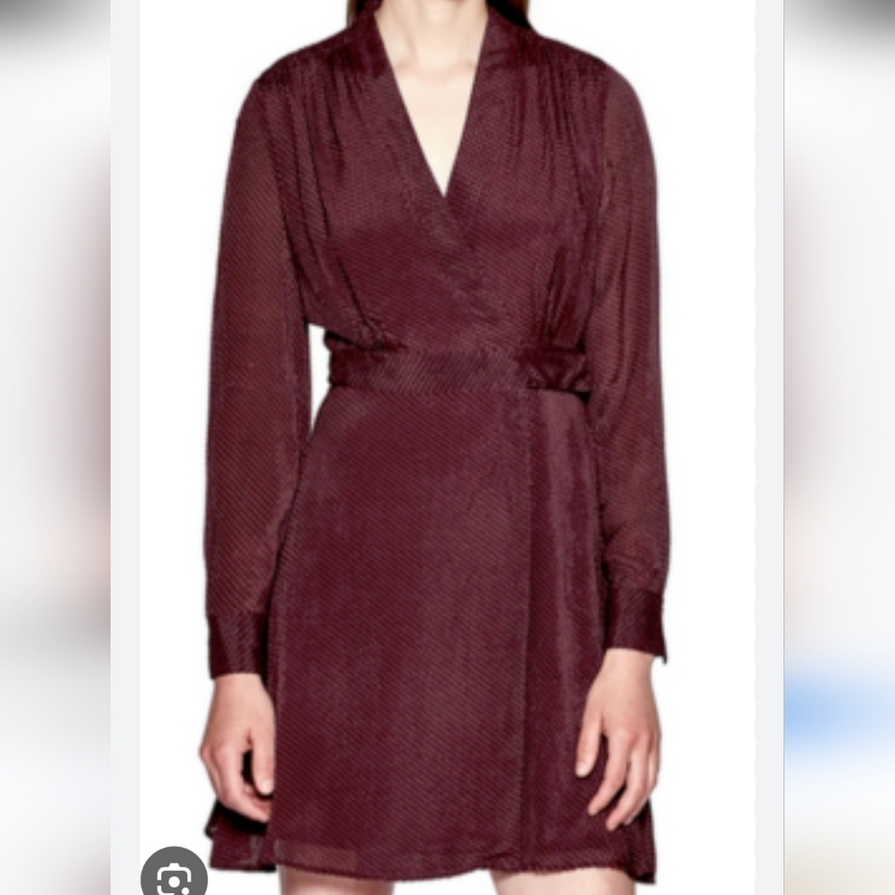 Nwt Equipment Burgundy Long Sleeve Dress